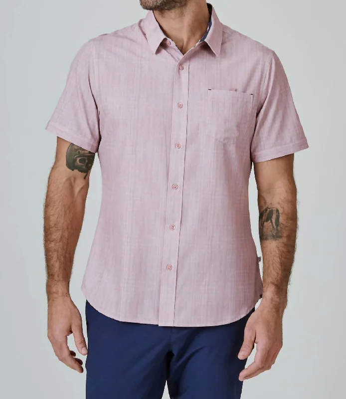 Men's rough-texture shirts-Vista Short Sleeve Shirt In Red