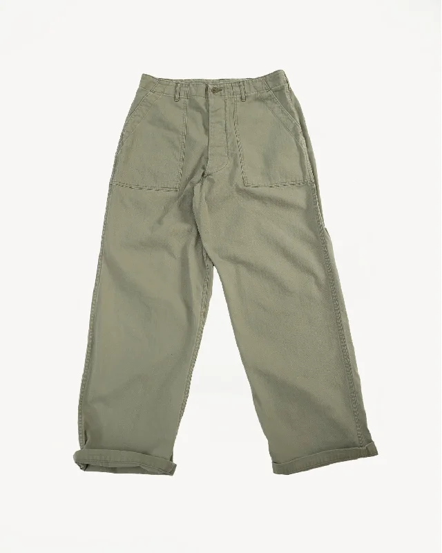 Men's pants for chilly days-01-5103-16 - Herringbone Summer Fatigue Pants - Green