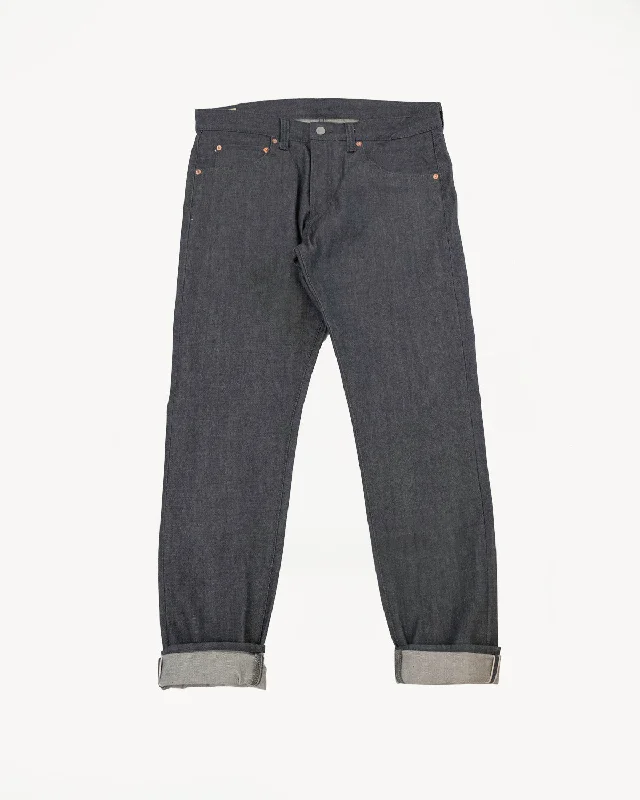 Men's pants for quiet weekends-0306-70G - 14oz - Grey Selvedge Denim - Tight Tapered