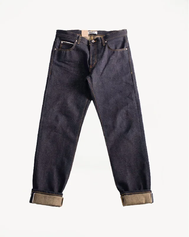 Men's pants with crisp pleats-15oz - Pagoda Dyed Selvedge - Super Guy