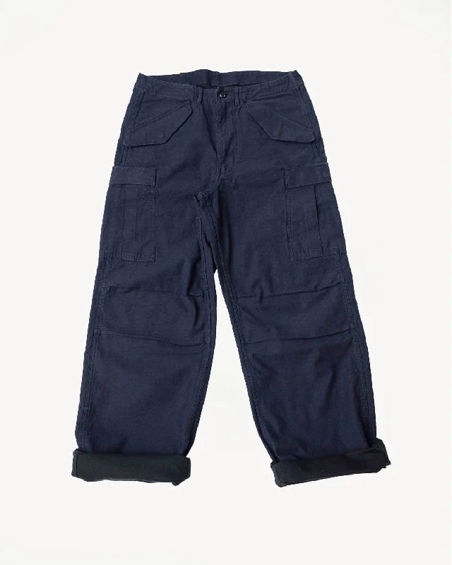 Men's pants for wide builds-1889 - M-65 Field Cargo Pants - Indigo x Black