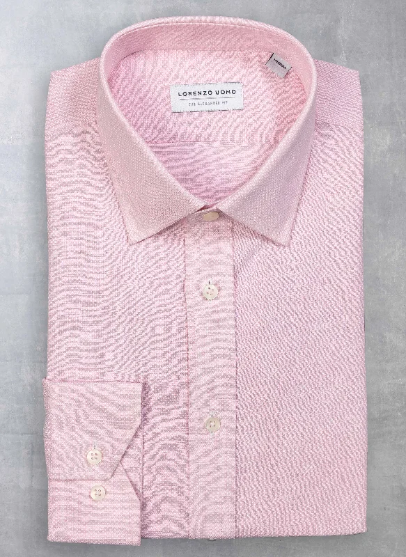 Men's dapper shirts-Alexander in “Mille Punte” Light Pink Linen Shirt