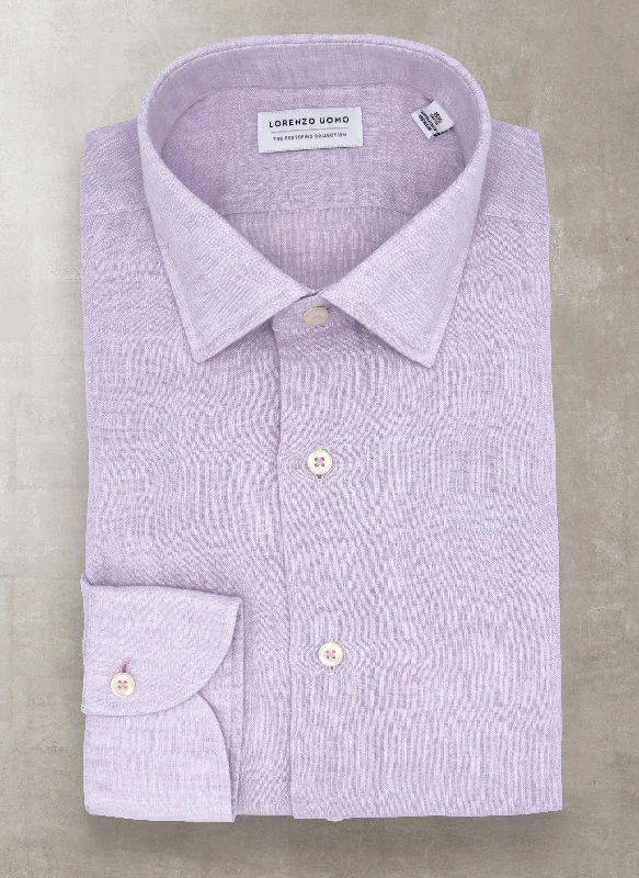 Men's blue-hour shirts-Alexander in Lavender Linen Shirt