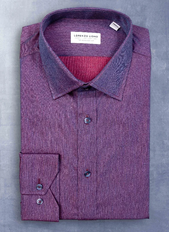 Men's skate-inspired shirts-Alexander Sport Shirt in Solid Heather Purple