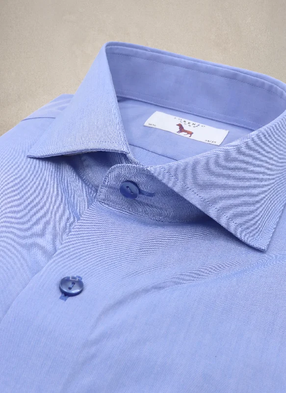 Men's lightweight-cotton shirts-Alexander in Blue Solid Shirt