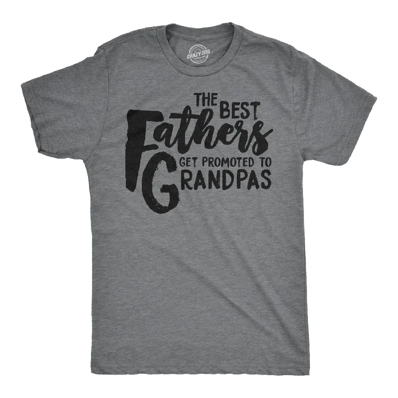 Men's easy-on shirts-Best Fathers Get Promoted To Grandpas Men's T Shirt