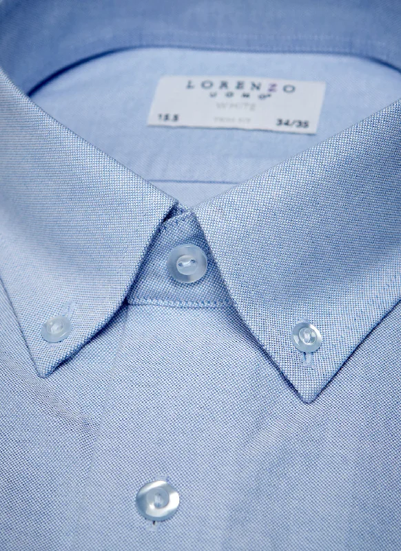 Men's bespoke shirts-Alexander in Blue Oxford Shirt