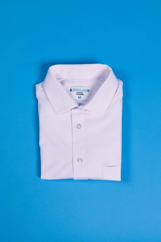 Men's look-completing shirts-Boy's &Collar White Shirt