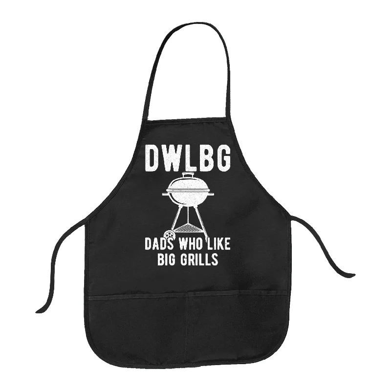 Men's anniversary shirts-Dads Who Like Big Grills Cookout Apron Funny Father's Day Backyard Bar-B-Que Graphic Novelty Smock