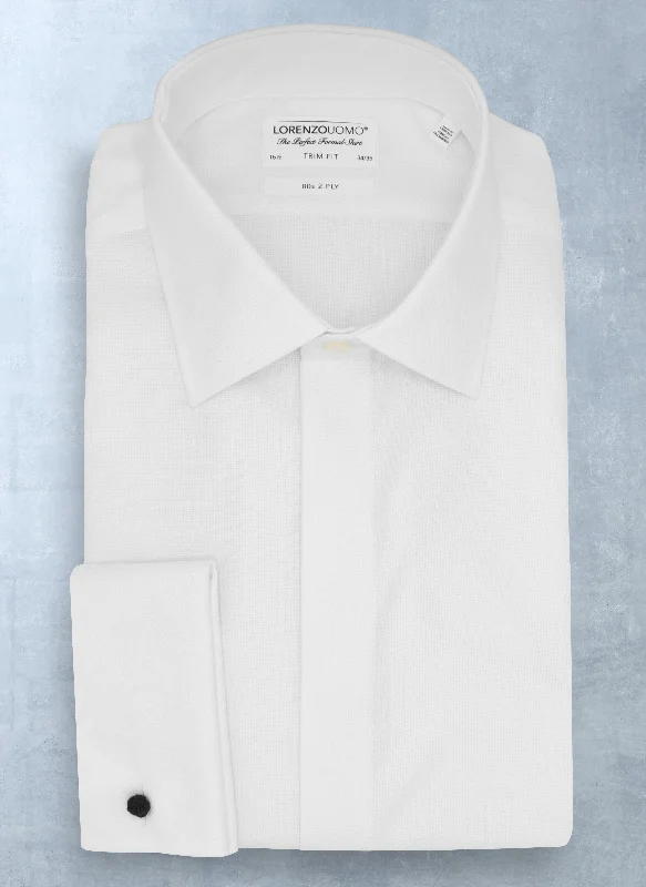 Men's flight shirts-Alexander Solid Textured White Shirt