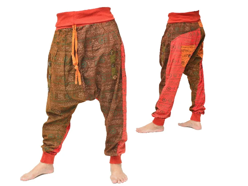 Men's pants for town vibes-Goa Pants Hippie Pants Men Women patchwork