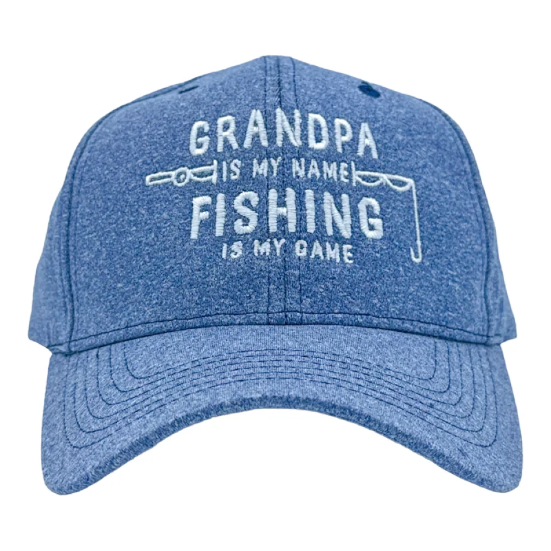 Men's limited-edition shirts-Grandpa Is My Name Fishing Is My Game Hat Funny Fathers Day Fisherman Cap