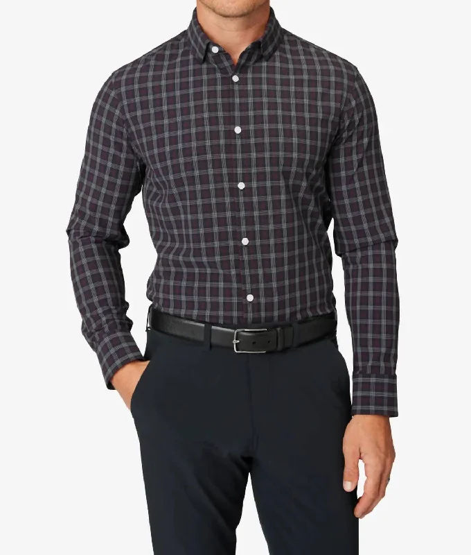 Men's fusion shirts-Leeward Dress Shirt In Black Dallas Plaid