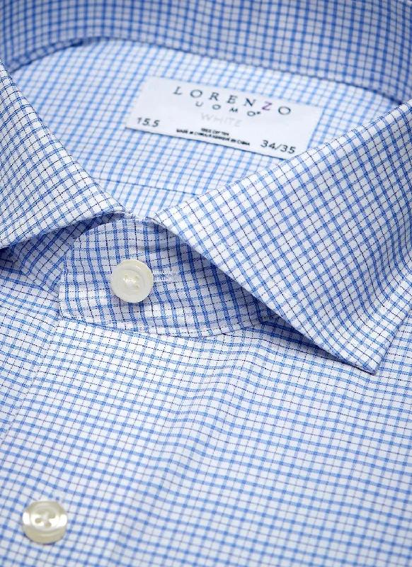 Men's adventure-ready shirts-Liam in Blue Gingham Shirt