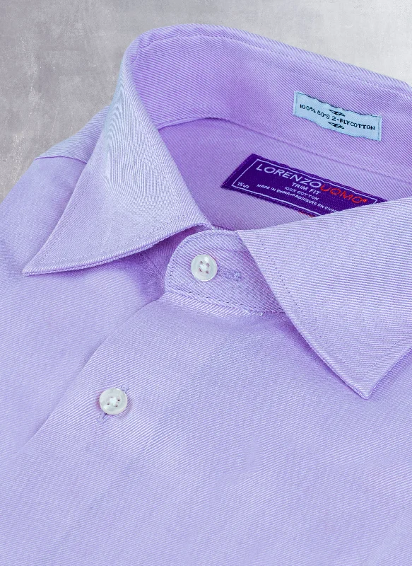 Men's pack-light shirts-Maxwell in Solid Lavender Twill Shirt