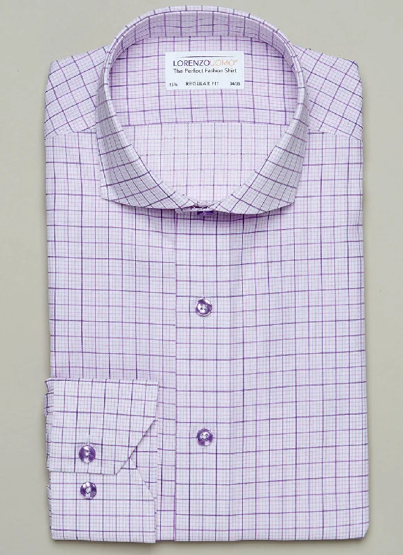 Men's staples shirts-Maxwell in Pink & Purple Check Shirt