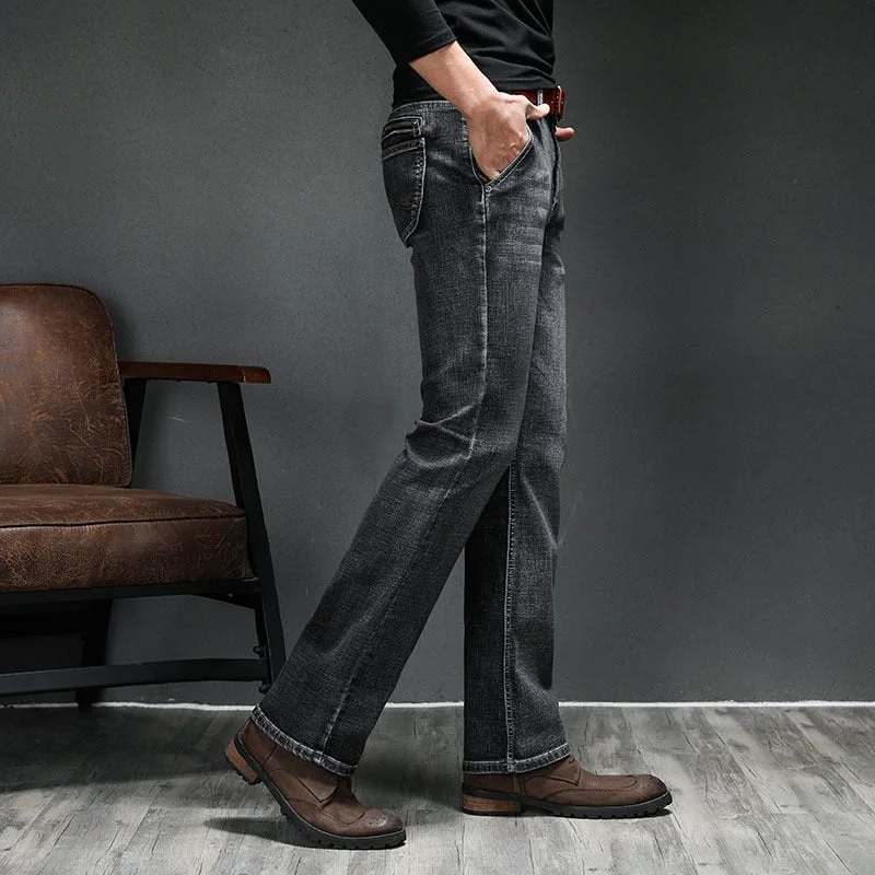 Men's pants with low-key design-Men's High Waist Thin Breathable Casual Wear Denim Jeans Pants