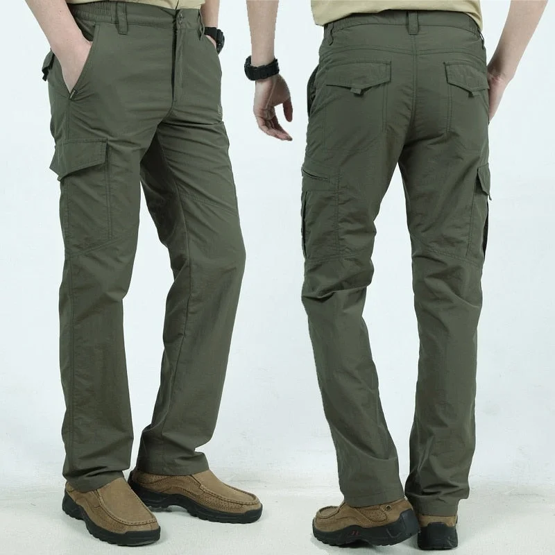 Men's pants with thin comfort-Men's Polyester Mid Waist Thin Breathable Casual Wear Pants