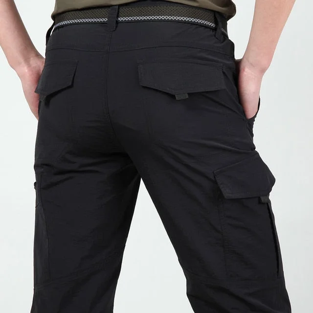 Men's pants with fine design-Men's Polyester Mid Waist Thin Breathable Casual Wear Pants