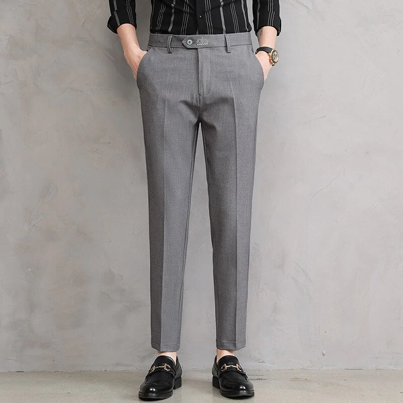 Men's pants urban casual-Men's Polyester Zipper Fly Closure Plain Pattern Casual Pants