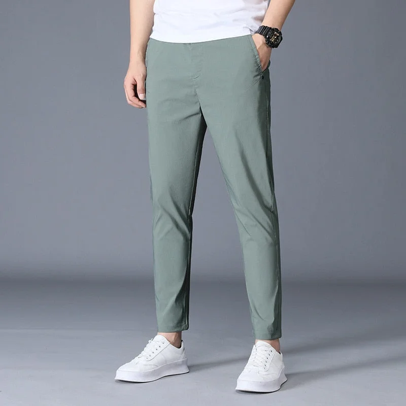 Men's pants with odd details-Men's Polyester Zipper Fly Closure Plain Pattern Formal Pants