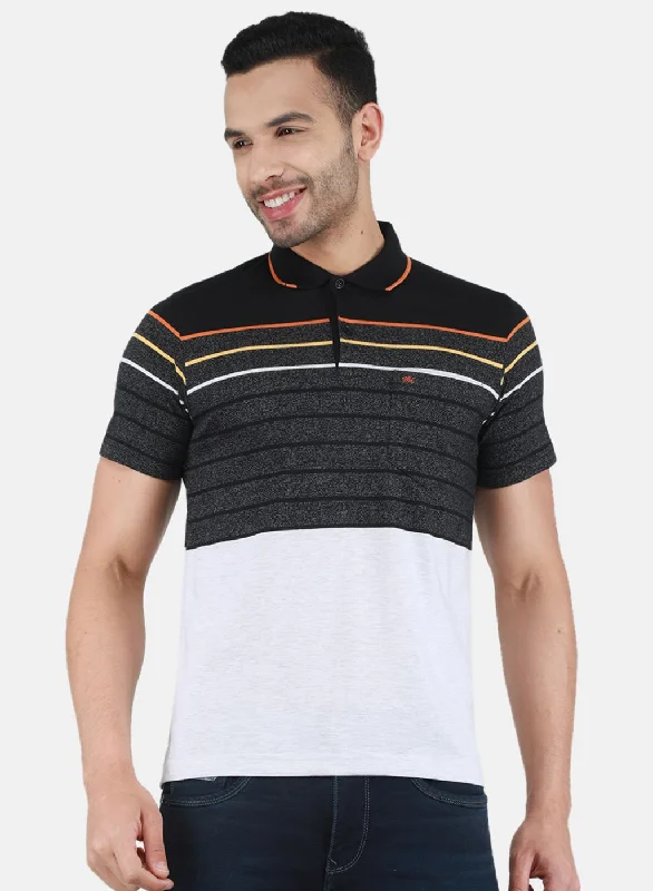 trendy and affordable short sleeve shirts for men -Men Black Printed T-Shirt