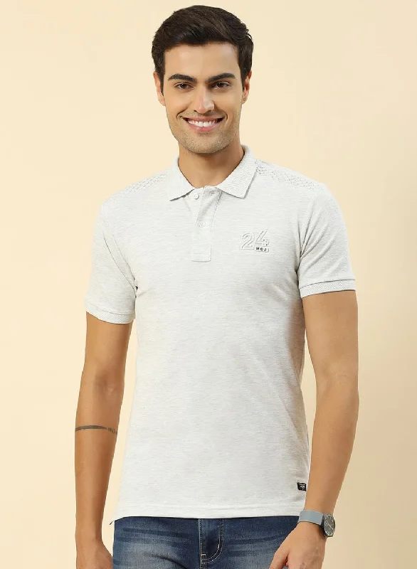 short sleeve t-shirts for hot summer days -Men Grey Printed T-Shirt