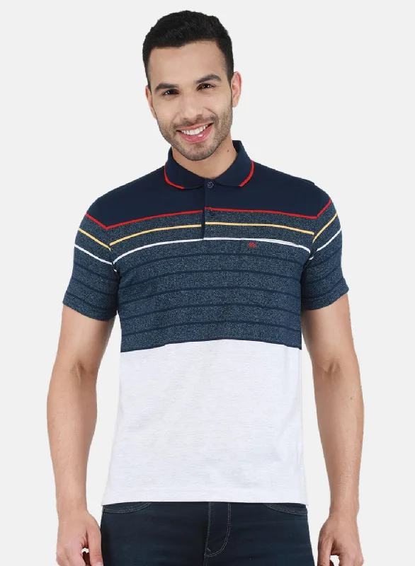 cool short sleeve shirts for every day -Men NAvy Blue Printed T-Shirt