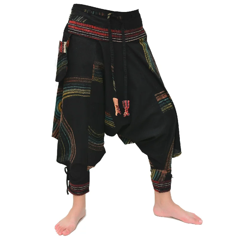 Men's pants for light trips-Samurai Pants Harem Pants Ninja Pants Men Women Hand Painted