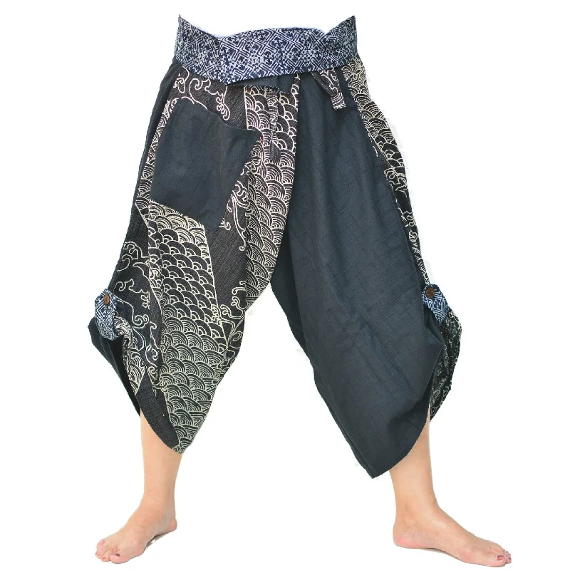 Men's pants for active vibes-Samurai Pants Yoga Pants Ninja Pants Men Women Unique Pants Black