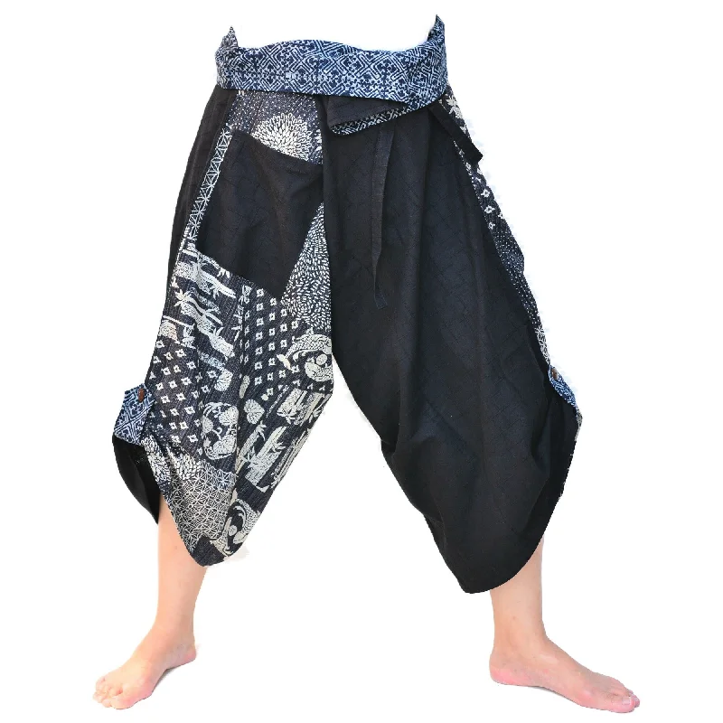 Men's pants with firm fit-Samurai Pants Yoga Pants Ninja Pants Men Women Unique Pants Black Gray