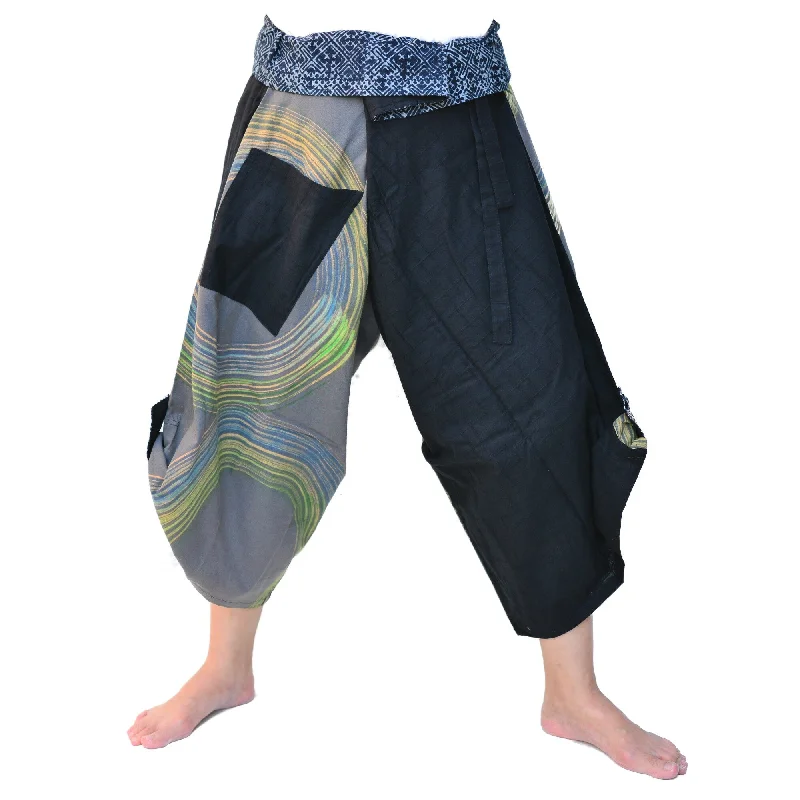 Men's pants for active days-Samurai Pants Yoga Pants Ninja Pants Men Women Unique Pants Black Gray