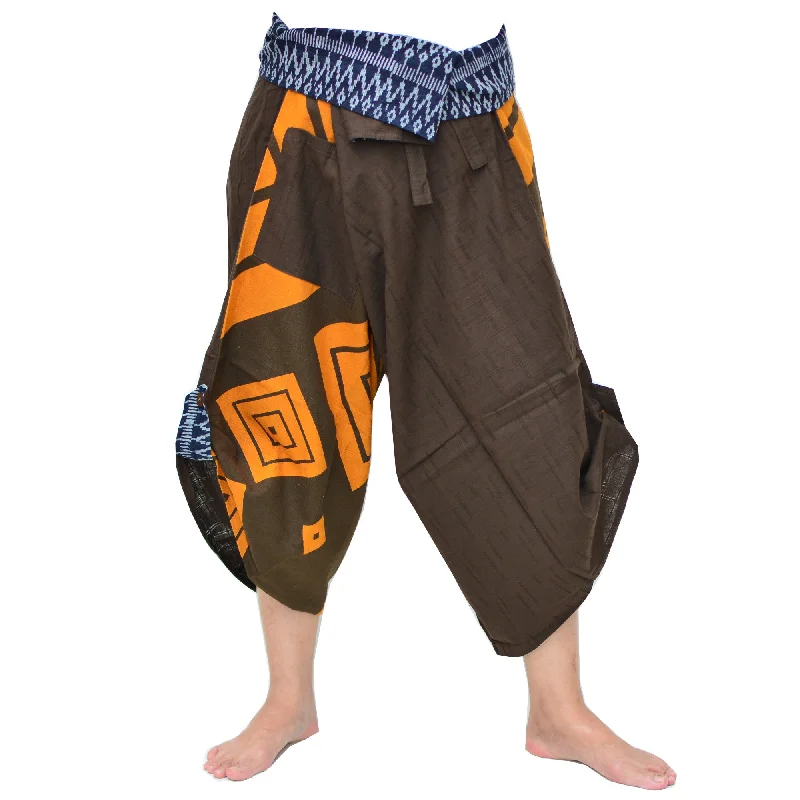 Men's pants with vivid tones-Samurai Pants Yoga Pants Ninja Pants Men Women Unique Pants Brown