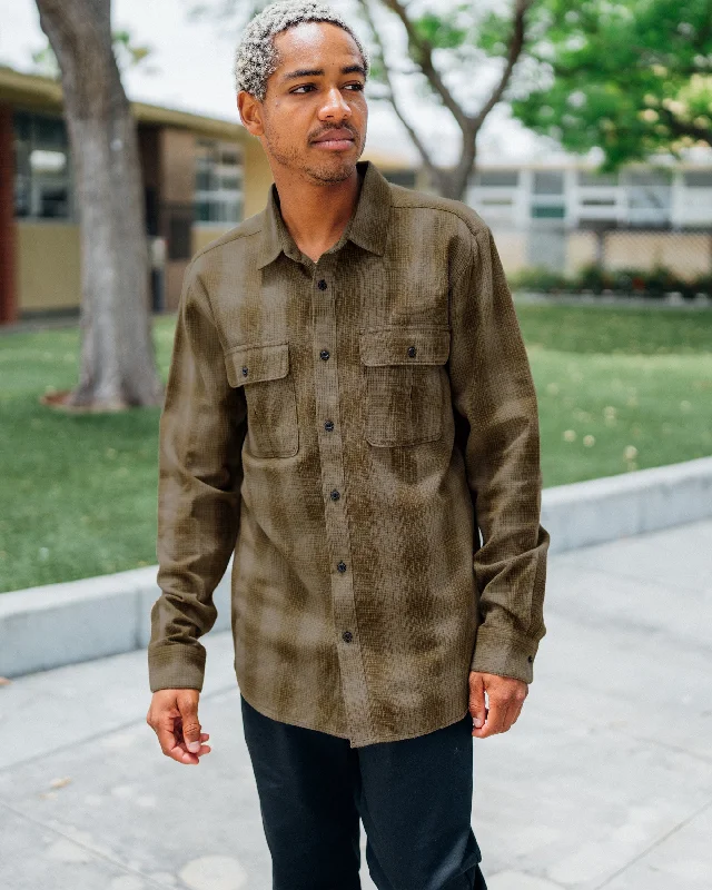 Men's pants for wild style-Shadowstone Flannel Long Sleeve Shirt - Dark Earth