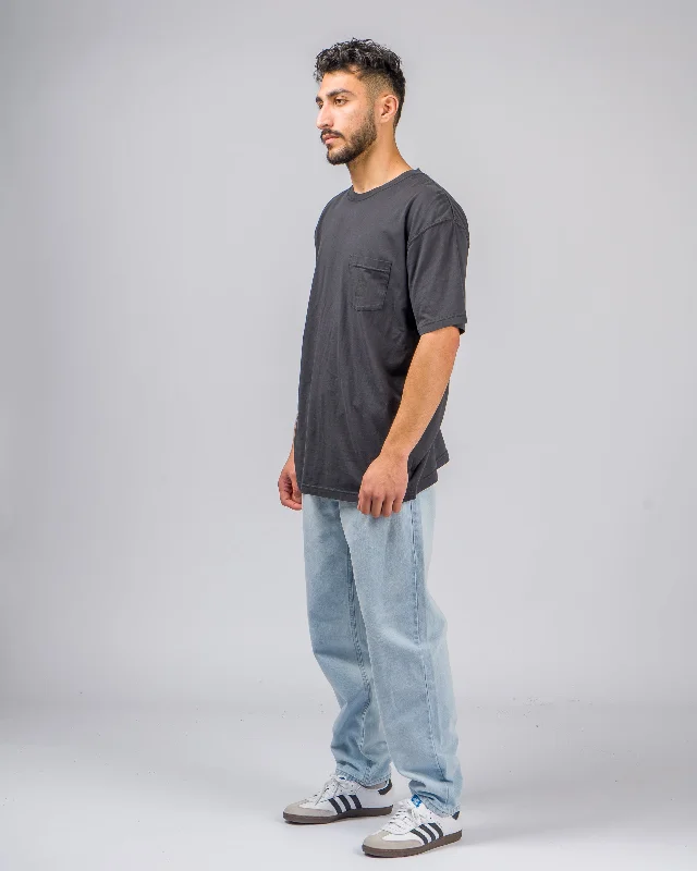 Men's pants with low-key design-Straight Rigid Pant