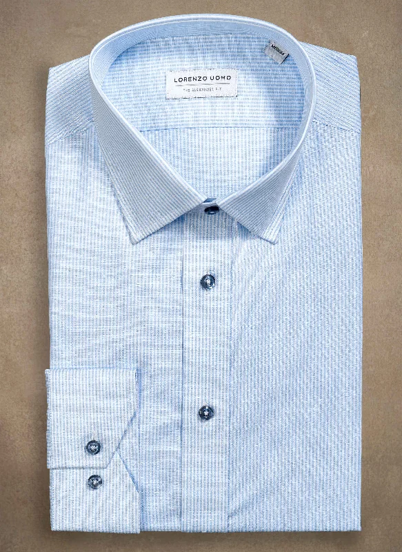 Men's shiny shirts-Alexander "Venetian Stripe" Shirt in Washed Blue