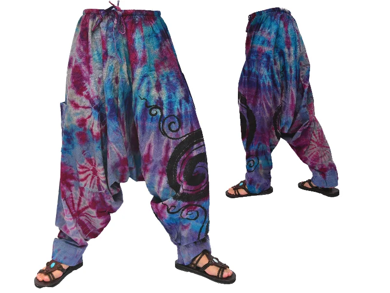 Men's pants for meetups-Tie Dye Harem Pants Lounge Pants Yoga Pants Men Women