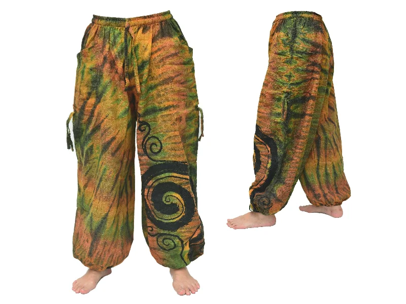 Men's pants for stocky builds-Tie Dye Harem Pants Yoga Pants Men Women adjustable length