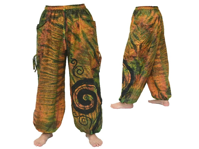 Men's pants for hip guys-Tie Dye Harem Pants Yoga Pants Men Women adjustable length