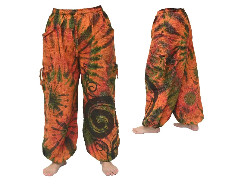 Men's pants for team sports-Tie Dye Harem Pants Yoga Pants Men Women adjustable length