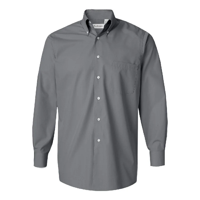 Men's charcoal-gray shirts-Van Heusen Silky Poplin Shirt