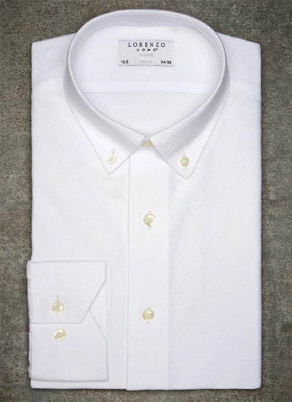 Men's trending shirts-Alexander in White Oxford Shirt