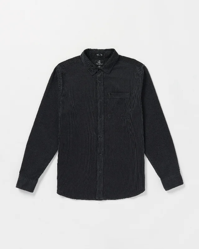 Men's pants with sturdy stitching-Zander Long Sleeve Shirt - Asphalt Black