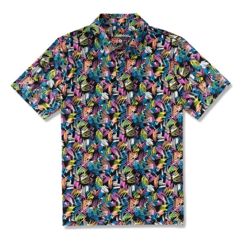 men’s lightweight short sleeve t-shirts -Chubbies The Abstract Aloha Performance Polo Shirt