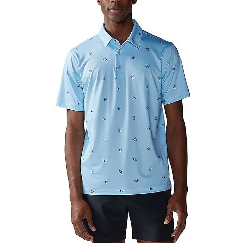 men’s printed short sleeve shirts with graphics -Chubbies The Kiss My Putt Performance Polo Shirt - Light/Pastel Blue