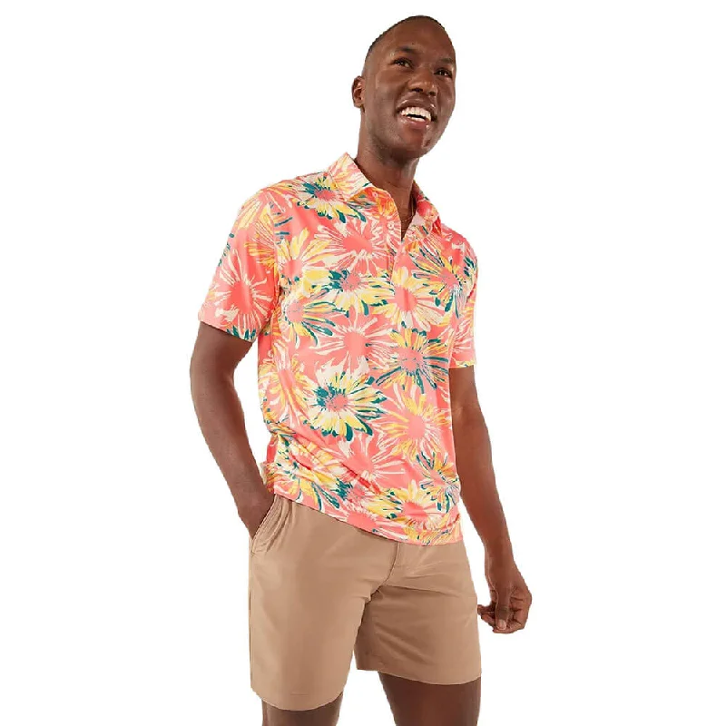 men’s short sleeve button-up shirts for casual wear -Chubbies The P.I. Performance Polo Shirt - Coral