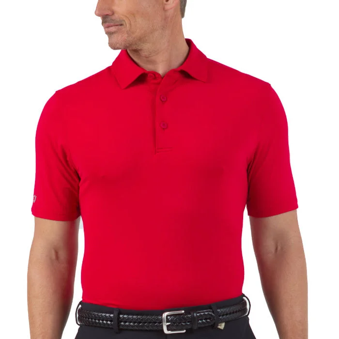 men’s graphic short sleeve shirts for outdoor activities -IBKUL Mens Polo Shirt - Red