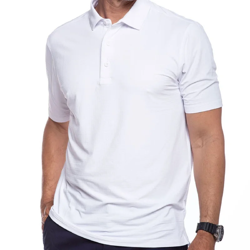 stylish short sleeve t-shirts for summer adventures -IBKUL Mens Polo Shirt - White