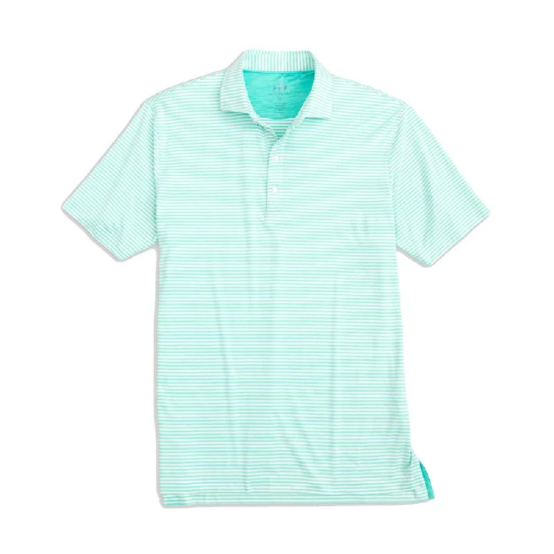 men’s casual summer short sleeve t-shirts -Johnnie-O Seymour Striped Polo Shirt - Caicos