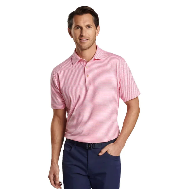 fashionable and relaxed short sleeve shirts -Peter Millar Cedar Performance Jersey Polo Shirt - Hula Pink